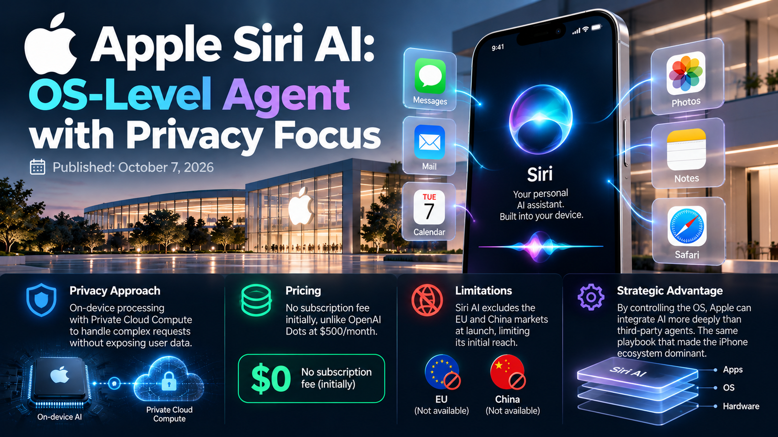 Apple Siri AI: OS-Level Agent with Privacy Focus